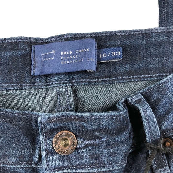 NWT Levis Sz33 Bold Curve Classic Straight Leg Jeans, Emroidered - Picture 3 of 15